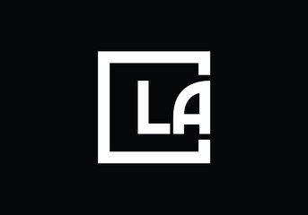 Obraz premium Initial Monogram Letter L A Logo Design Vector Template. L A letter sign symbol