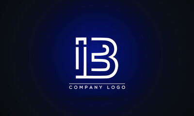 Obraz premium IB or BI Logo Initial letter Design Template Vector