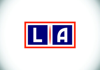 Initial Monogram Letter L A Logo Design Vector Template. L A letter sign symbol