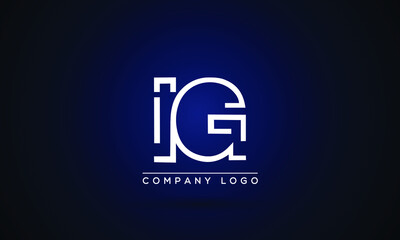  IG or GI Logo Initial letter Design Template Vector
