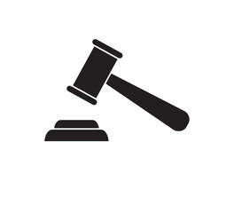 Hammer law icon vector logo design template