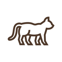Simple linear icon with cat
