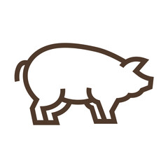 Simple linear icon with pig