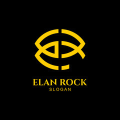 Obraz premium Simple Elegant ER Monogram Logo