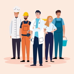 Obraz premium group of people of different professions