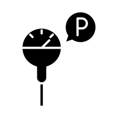 parking meter transport silhouette style icon design