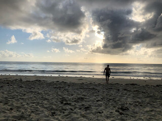 Naklejka premium sunset on the beach