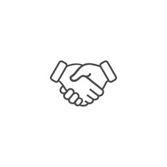 Hand shake icon isolated on white background