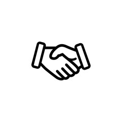 Handshake icon isolated on white background