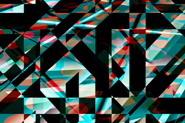 Modern minimalist abstract pattern background in black and multicolors