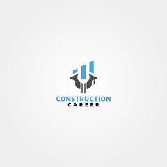 construction career vector logo design template