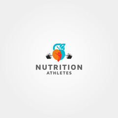 Nutrition athletes Vector logo design template