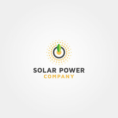 solar power company Vector logo design template Idea and inspiration
