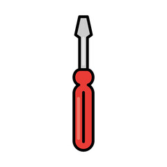 red screwdriver tool repair maintenance and construction equipment line and fill