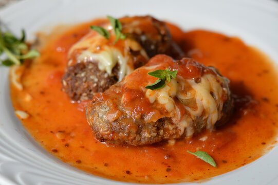 meat polpetone with cheese