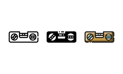 Spirit level icon. With outline, glyph, and filled outline style