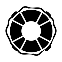 round lifebuoy icon, silhouette style