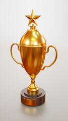 shiny 3d trophy illustration for championship