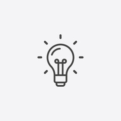 Fototapeta na wymiar Light bulb icon in white background. Idea flat vector illustration. Icons for design, website