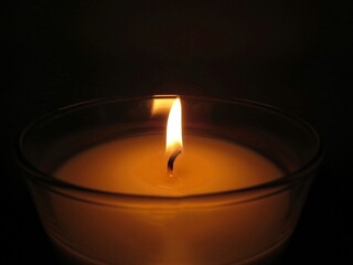 Burning a wax candle