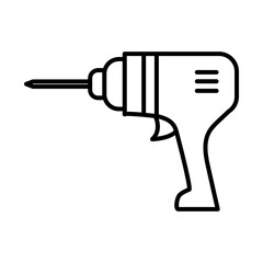 hand drill tool repair maintenance and construction equipment line style icon