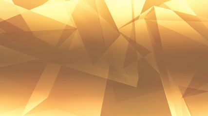 Abstract golden brown gradient polygon triangle pattern background and Textures. 3d render illustration.