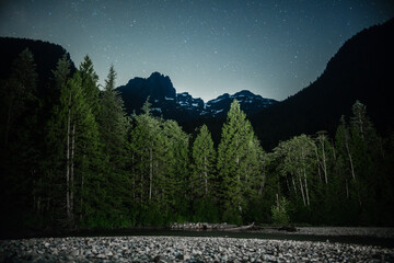 mountain landscape with moon