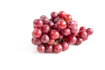 Red grapes isolated on white background