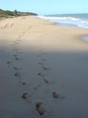 footprints on the sand