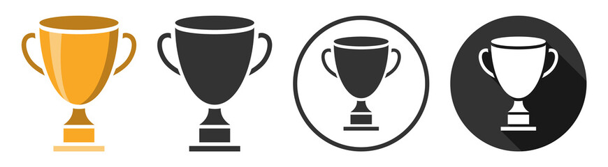 Trophy goblet cup icon symbol flat design vector