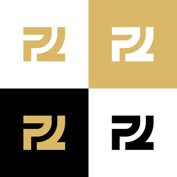 Initial letter PL logo design with gold color - Vector