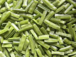 Diced cut green color raw Guar cluster beans