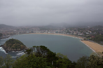 aerial view of the city of Donostia