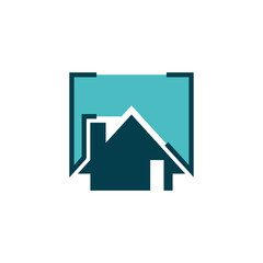 creative abstract house logo design template business vector icon real estate