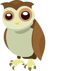 Vector illustration a cartoon owl