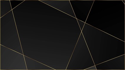 Black Premium Polygon Pattern. Elegant Dark Platinum Chic Shapes 
