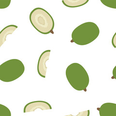 Ambarella Fruit. Seamless Vector Patterns 