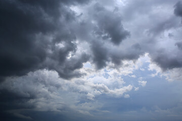dark storm clouds on sky at evening background