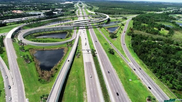 Traffic flows on Florida Interstate 4 in Kissimmee.