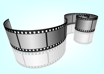 Fototapeta na wymiar Cinema, movie and photography 35mm film strip template. Vector 3D elements.