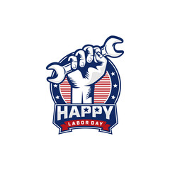 Labor day logo background design vector