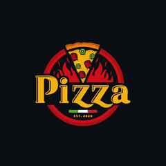 Pizza logo design vector template