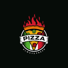 Pizza logo design vector template