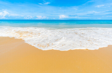 View of beach sea sand in summer sun.