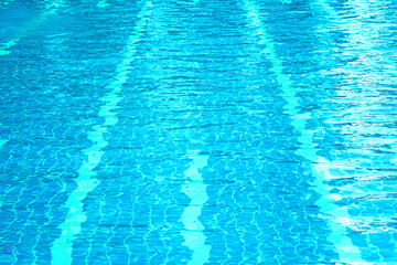 Fototapeta na wymiar The underwater image of the swimming pool at the resort