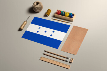 Honduras calligraphy concept, accessories and tools for beautiful handwriting, pencils, pens, ink,...