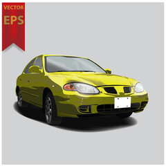 yellow sedan car with a simple but attractive style