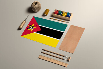 Mozambique calligraphy concept, accessories and tools for beautiful handwriting, pencils, pens,...