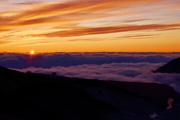 秋の立山連峰　夕景