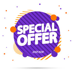 Special Offer, sale banner design template, discount tag, app icon, vector illustration